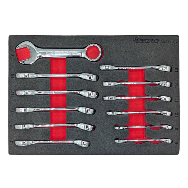 12 Pc Stubby Combination Spanner Set