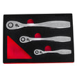 Boxo 3 Pc 120T Slim Head Ratchet Set Push Button Release