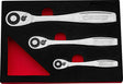 Boxo 3 Pc 72T Slim Head Ratchet Set Push Button Release