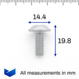 Metal Torx Head Screw, M6 x 20mm, Silver - image 2