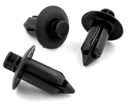 Push Fit Plastic Rivet, 8mm Hole, 16mm Collar, Black