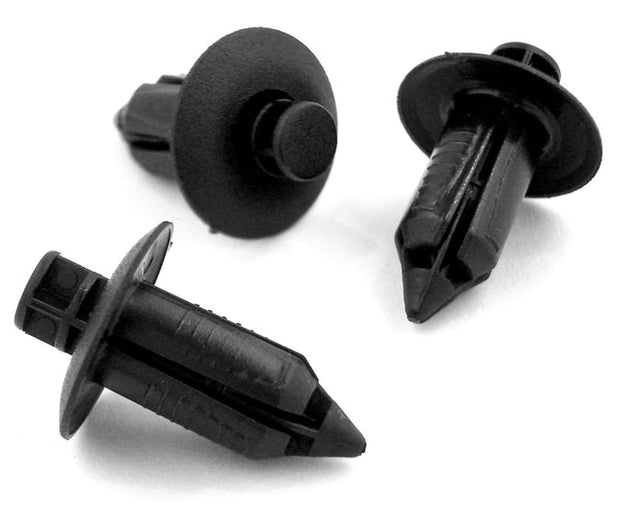 Push Fit Plastic Rivet, 8mm Hole, 16mm Collar, Black