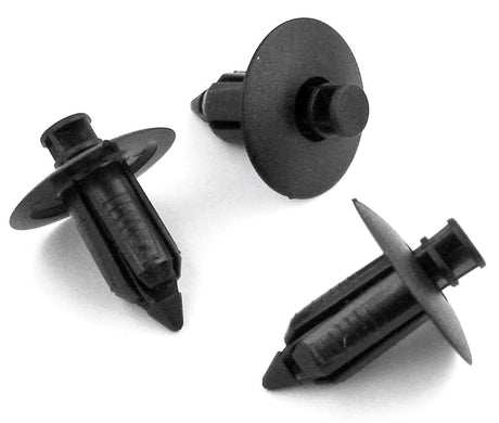 Push Fit Plastic Rivet, 8mm Hole, 21mm Collar, Black