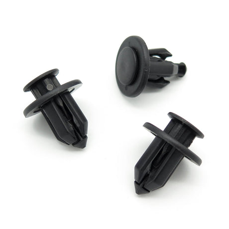 Push Fit Plastic Rivet, 12mm Hole, 22mm Collar, Black