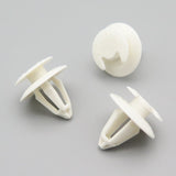 Interior Trim Clip, 8mm Hole, White with Crescent Head