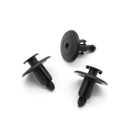 Push Fit Plastic Rivet, 6.5mm Hole, 18mm Collar, Black
