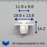 Exterior Side Moulding & Trim Clip, White with Foam Seal - image 2