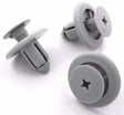 Push Fit Plastic Rivet, 8mm Hole, 20mm Collar, Grey, Easy Release
