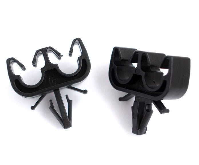 Twin Brake Line / Cable Holder, Max Cable Diameter 6.5mm, To Fit 6mm Hole