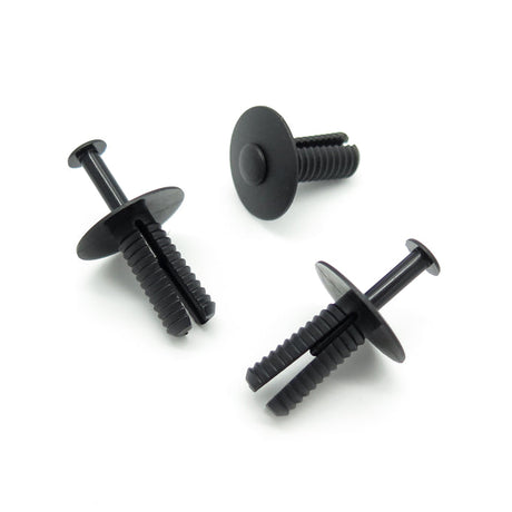 Push Fit Plastic Rivet, 8mm Hole, 22mm Collar, Black