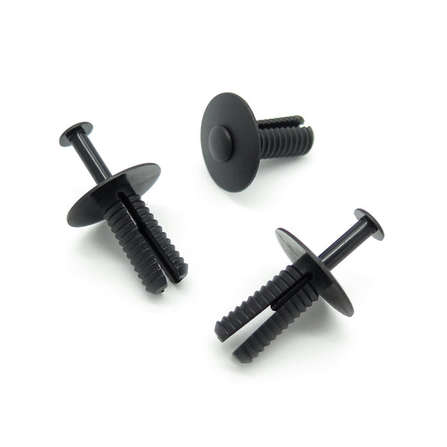 Push Fit Plastic Rivet, 8mm Hole, 22mm Collar, Black