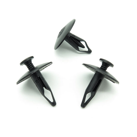 Screw Fit Plastic Rivet, 6mm Hole, 25mm Collar, Black