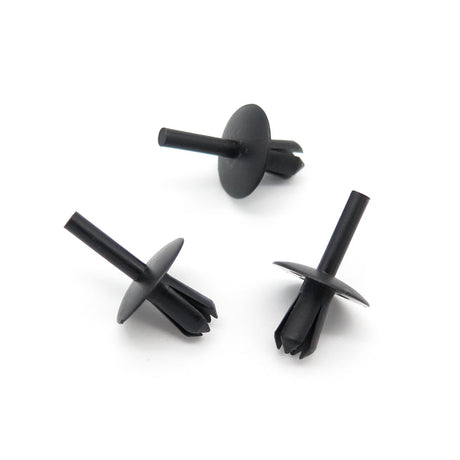 Push Fit Plastic Rivet, 5mm Hole, 16mm Collar, Black