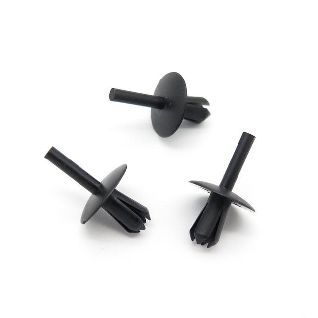 Push Fit Plastic Rivet, 5mm Hole, 16mm Collar, Black