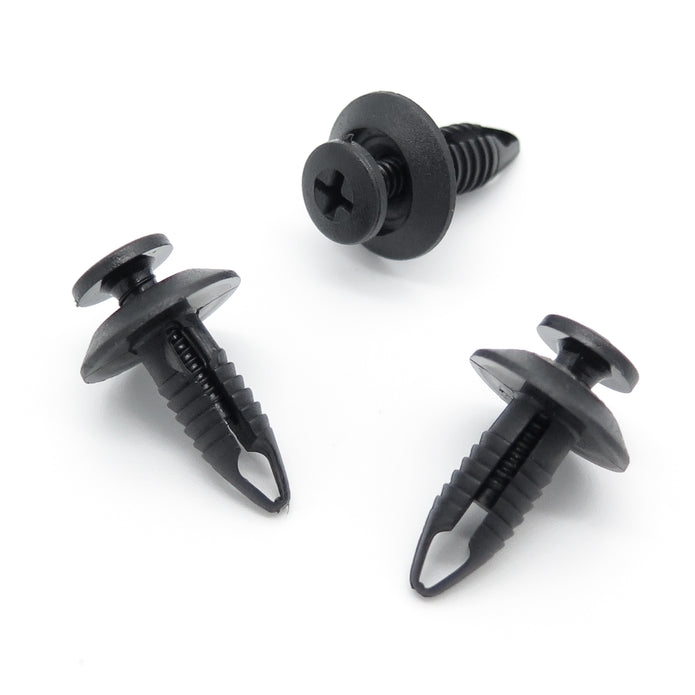 Screw Fit Plastic Rivet, 6.5mm Hole, 16mm Collar, Black – GreaseApe