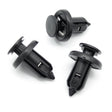 Push Fit Plastic Rivet, 10mm Hole, 20mm Collar, Metal Insert- Long, Black