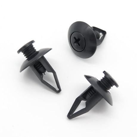 Screw Fit Plastic Rivet, 8mm Hole, 19mm Collar, Black
