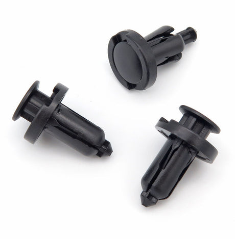 Push Fit Plastic Rivet, 10mm Hole, 20mm Head, Black