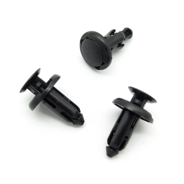 Push Fit Plastic Rivet, 8mm Hole, 18mm Collar, Black