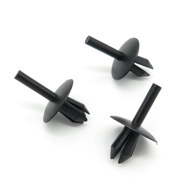 Plastic Rivet, 5.5mm Hole, 16mm Collar, Black