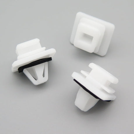 Plastic Trim & Moulding Clip, White with Washer