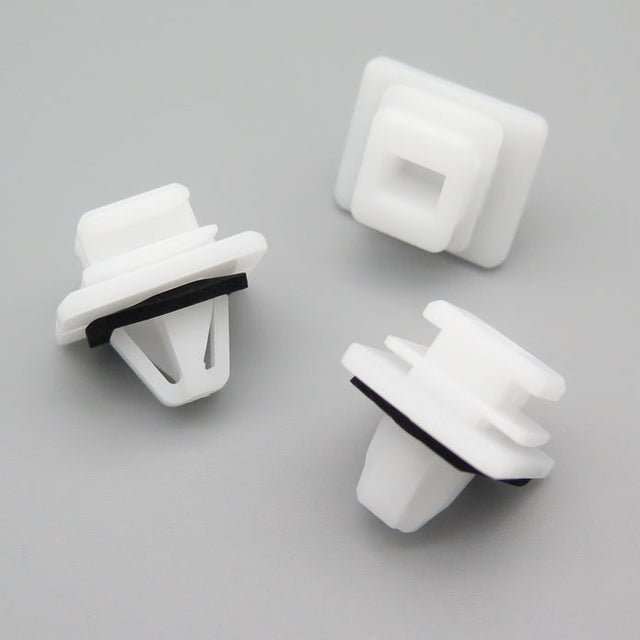 Plastic Trim & Moulding Clip, White with Washer