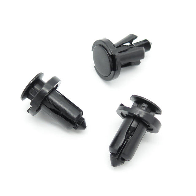 Plastic Fastener, Push Fit Plastic Rivet, 10mm Hole, 18mm Collar, Black