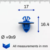 Sill Moulding & Wheel Arch Flare Clip, Blue - image 2
