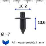 Push Fit Plastic Rivet, Black,,, - image 2