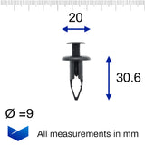 Screw Fit Trim Panel Clip, Black - image 2