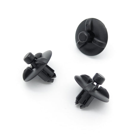 Plastic Push Fit Rivet, 7mm Hole, 19mm Collar, Black