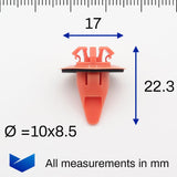 Sill Moulding & Wheel Arch Flare Clip, Orange - image 2