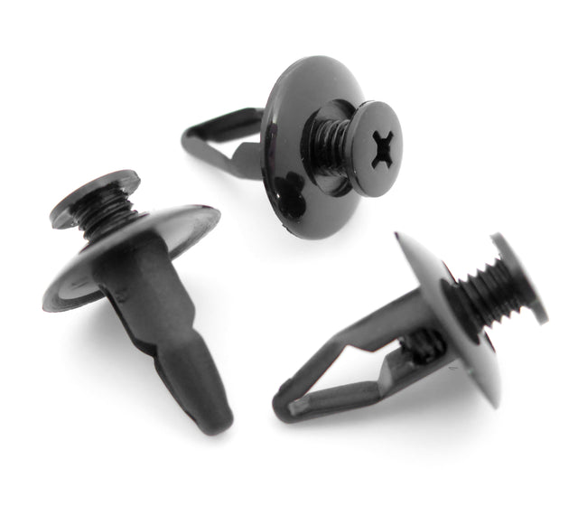 Screw Fit Plastic Rivet, Black