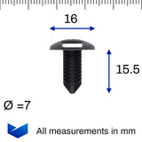 Fir Tree Clip, Black, Slotted Head - image 2