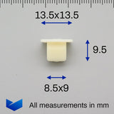 Screw Grommet, 9mm Square Hole, 4mm Tapping Hole - image 2