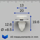 Interior Trim Panel Retainer, White with Seal - image 2