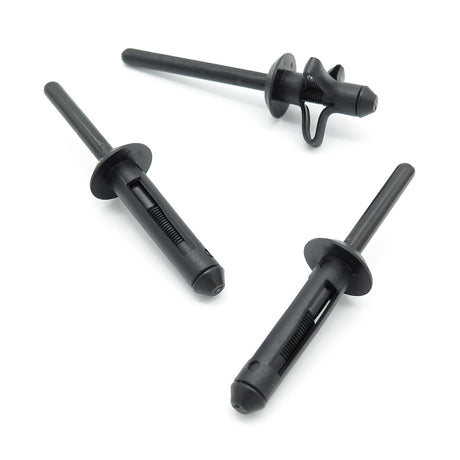 6mm Plastic Pop Rivet, 13mm Collar, Black