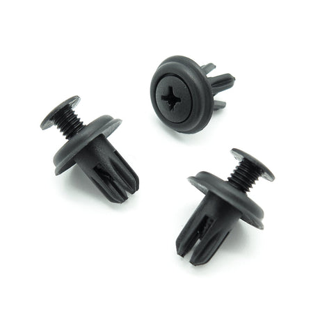 6mm Screw Fit Plastic Rivet, Black