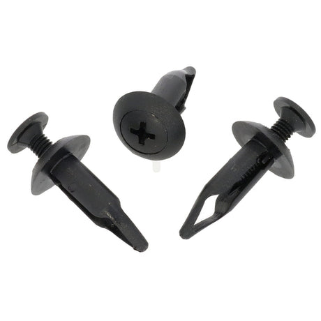 Screw Fit Plastic Fastener, 6.5mm Hole, Black