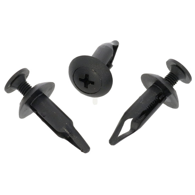 Screw Fit Plastic Fastener, 6.5mm Hole, Black