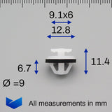 Moulding Clip, White with Washer - image 2
