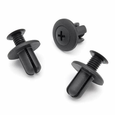 8mm Plastic Screw Fit Rivet, Black