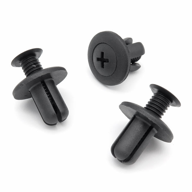 8mm Plastic Screw Fit Rivet, Black