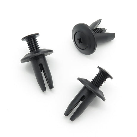 Screw Fit Plastic Rivet, 8mm Hole, Black