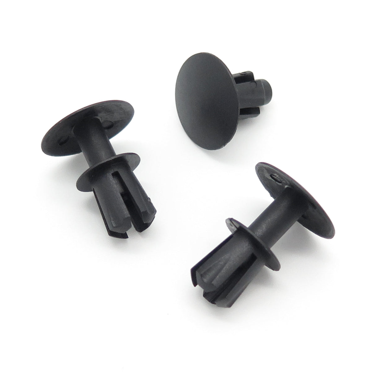 Push Fit Black Plastic Rivet, 8.5mm Hole, 19mm Head, Black