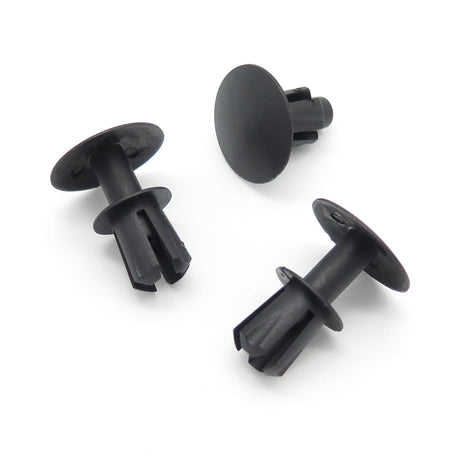Push Fit Black Plastic Rivet, 8.5mm Hole, 19mm Head, Black