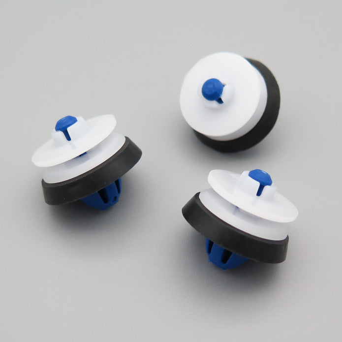 Interior Trim Clip, Blue/White with Rubber Seal