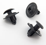 Push Fit Plastic Clip, 8mm Hole, Black