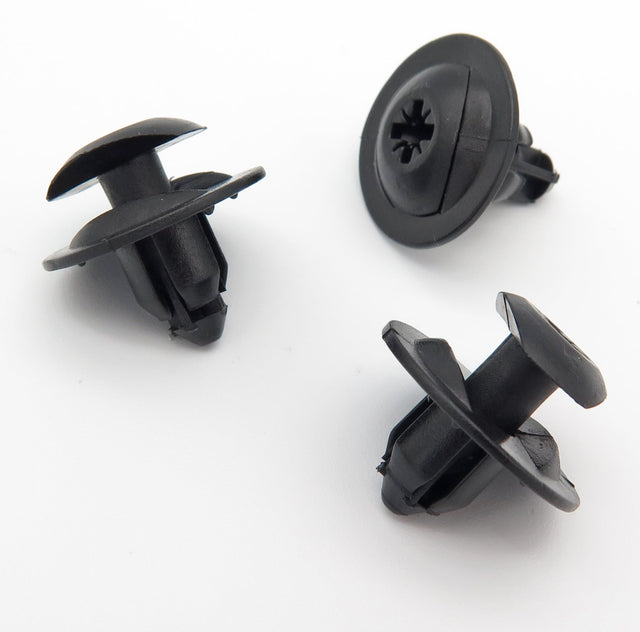 Push Fit Plastic Clip, 8mm Hole, Black