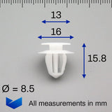 Interior Trim Clips, White - image 2